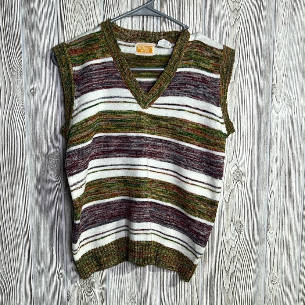 Striped Multicolor Knit Vest